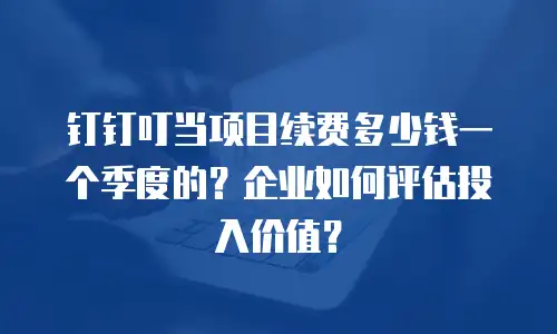 钉钉叮当项目续费多少钱一个季度的？企业如何评估投入价值？