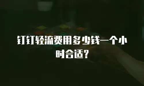 钉钉轻流费用多少钱一个小时合适？