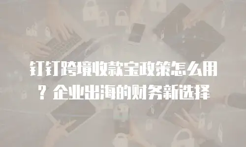 钉钉跨境收款宝政策怎么用？企业出海的财务新选择