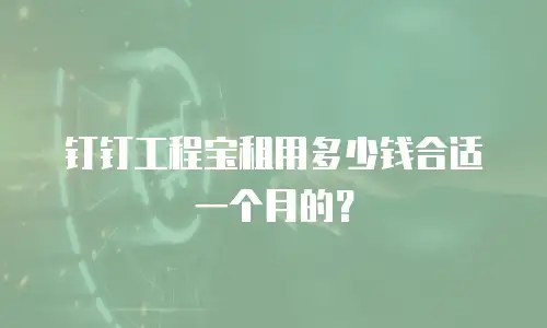 钉钉工程宝租用多少钱合适一个月的？