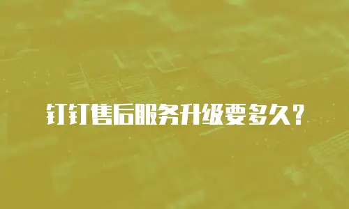 钉钉售后服务升级要多久？