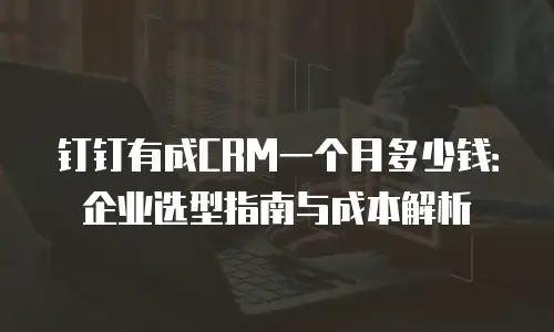 钉钉有成CRM一个月多少钱：企业选型指南与成本解析