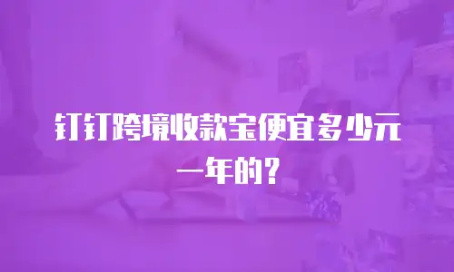 钉钉跨境收款宝便宜多少元一年的？