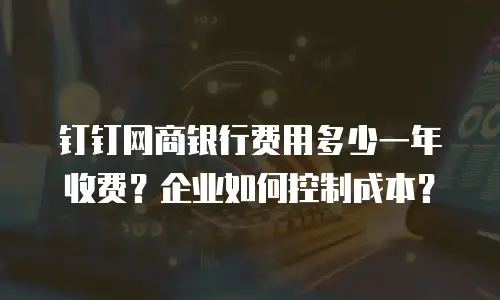钉钉网商银行费用多少一年收费？企业如何控制成本？