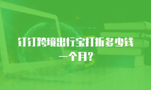 钉钉跨境出行宝打折多少钱一个月？