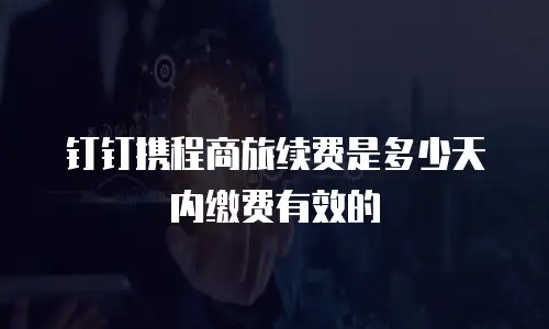 钉钉携程商旅续费是多少天内缴费有效的