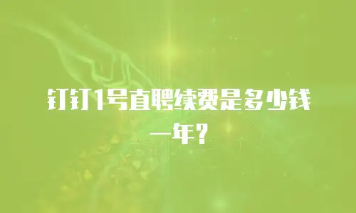 钉钉1号直聘续费是多少钱一年？