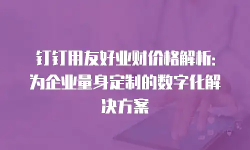 钉钉用友好业财价格解析：为企业量身定制的数字化解决方案