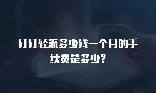 钉钉轻流多少钱一个月的手续费是多少？