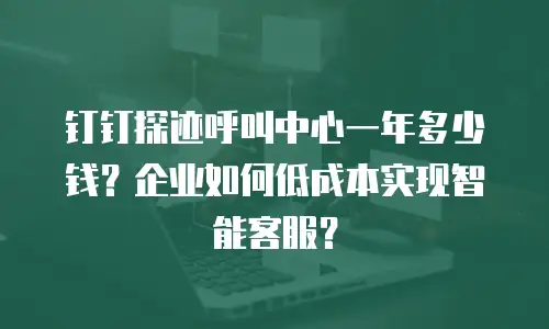 钉钉探迹呼叫中心一年多少钱？企业如何低成本实现智能客服？
