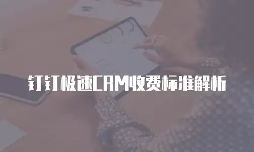 钉钉极速CRM收费标准解析