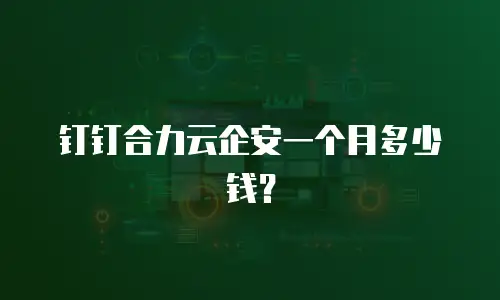 钉钉合力云企安一个月多少钱？