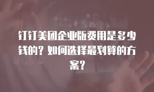 钉钉美团企业版费用是多少钱的？如何选择最划算的方案？