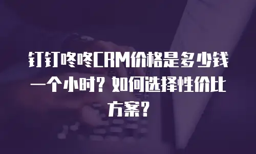 钉钉咚咚CRM价格是多少钱一个小时？如何选择性价比方案？