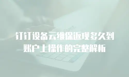 钉钉设备云维保返现多久到账户上操作的完整解析