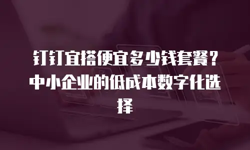钉钉宜搭便宜多少钱套餐？中小企业的低成本数字化选择