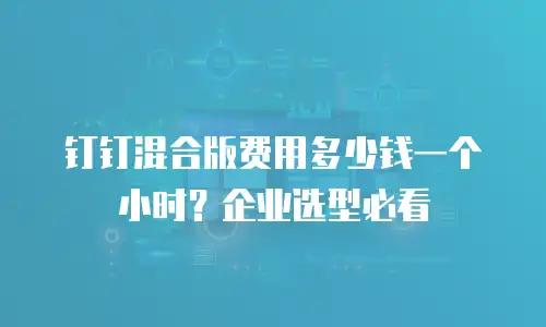 钉钉混合版费用多少钱一个小时？企业选型必看