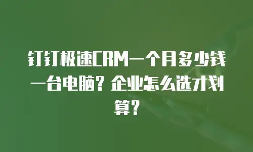钉钉极速CRM一个月多少钱一台电脑？企业怎么选才划算？