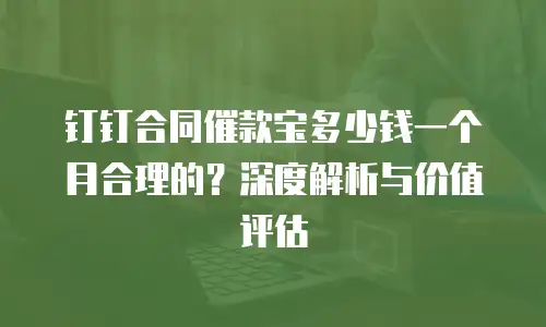 钉钉合同催款宝多少钱一个月合理的？深度解析与价值评估