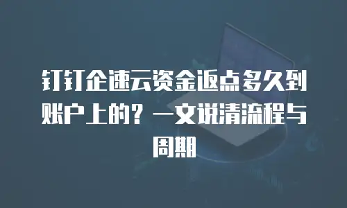 钉钉企速云资金返点多久到账户上的？一文说清流程与周期