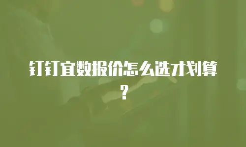 钉钉宜数报价怎么选才划算？