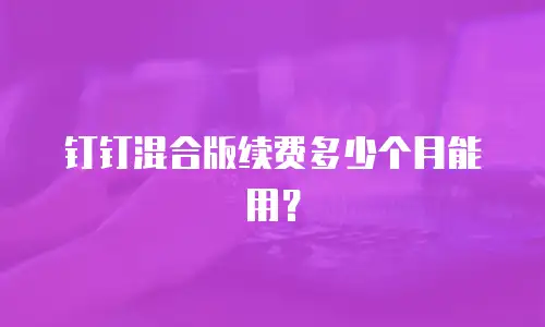 钉钉混合版续费多少个月能用？
