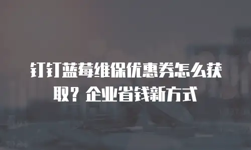 钉钉蓝莓维保优惠券怎么获取？企业省钱新方式