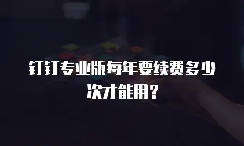 钉钉专业版每年要续费多少次才能用？