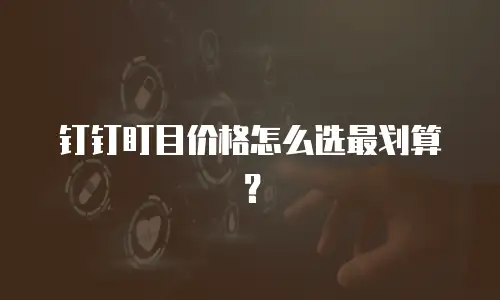钉钉盯目价格怎么选最划算？