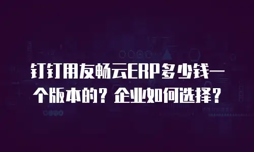 钉钉用友畅云ERP多少钱一个版本的？企业如何选择？