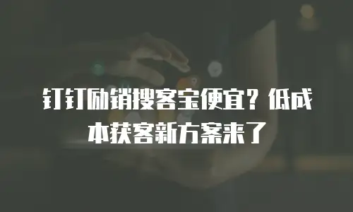 钉钉励销搜客宝便宜？低成本获客新方案来了