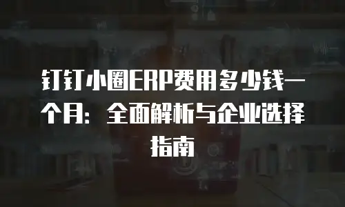 钉钉小圈ERP费用多少钱一个月：全面解析与企业选择指南