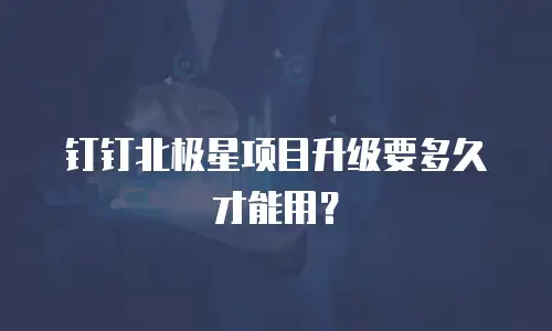钉钉北极星项目升级要多久才能用？