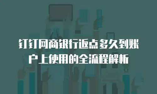 钉钉网商银行返点多久到账户上使用的全流程解析