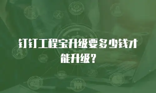 钉钉工程宝升级要多少钱才能升级？