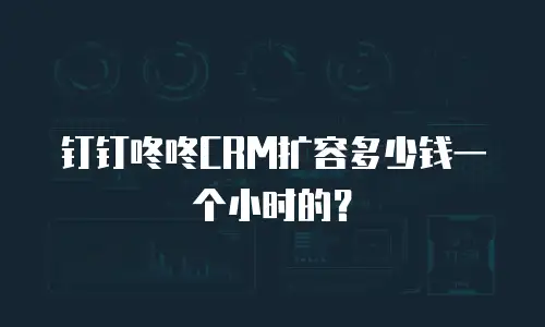 钉钉咚咚CRM扩容多少钱一个小时的？