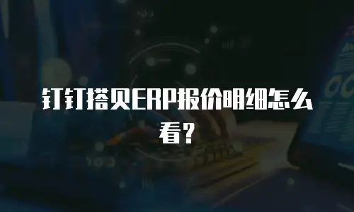 钉钉搭贝ERP报价明细怎么看？
