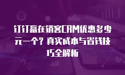 钉钉赢在销客CRM优惠多少元一个？真实成本与省钱技巧全解析