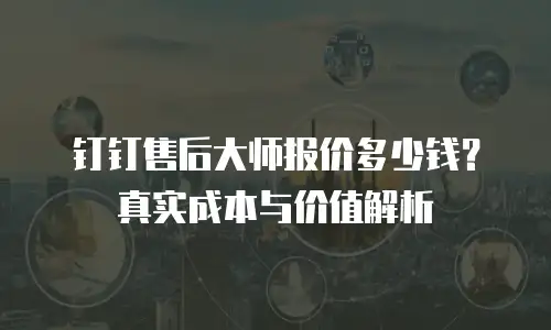 钉钉售后大师报价多少钱？真实成本与价值解析