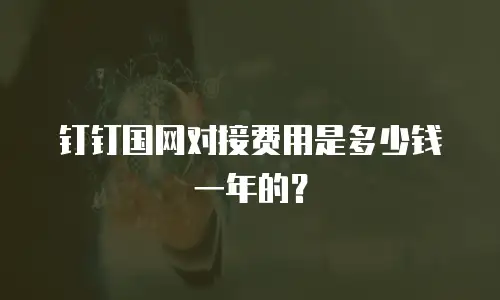 钉钉国网对接费用是多少钱一年的？