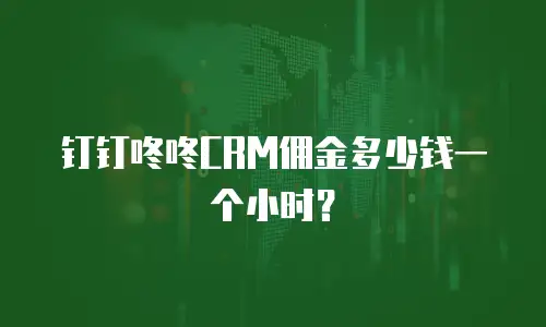 钉钉咚咚CRM佣金多少钱一个小时？