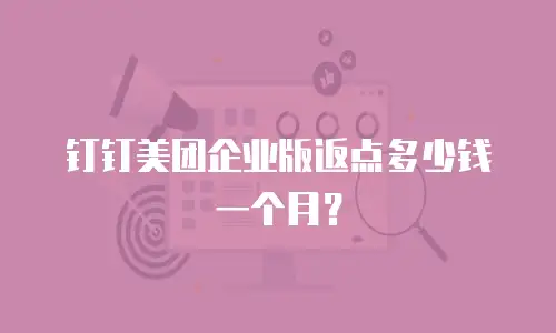 钉钉美团企业版返点多少钱一个月？