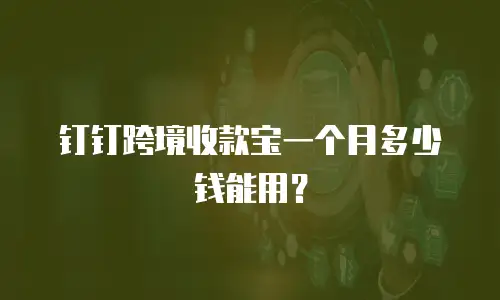 钉钉跨境收款宝一个月多少钱能用？