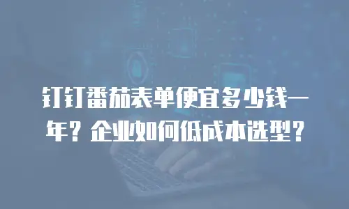 钉钉番茄表单便宜多少钱一年？企业如何低成本选型？