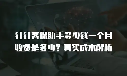 钉钉客保助手多少钱一个月收费是多少？真实成本解析