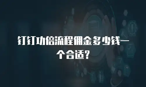 钉钉功倍流程佣金多少钱一个合适？