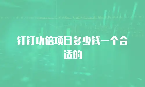 钉钉功倍项目多少钱一个合适的