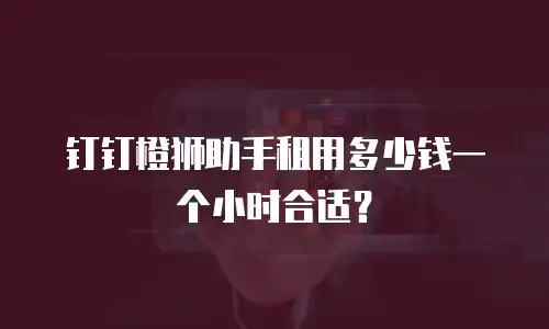 钉钉橙狮助手租用多少钱一个小时合适？