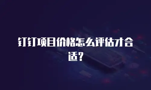 钉钉项目价格怎么评估才合适？