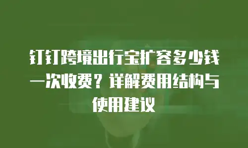 钉钉跨境出行宝扩容多少钱一次收费？详解费用结构与使用建议